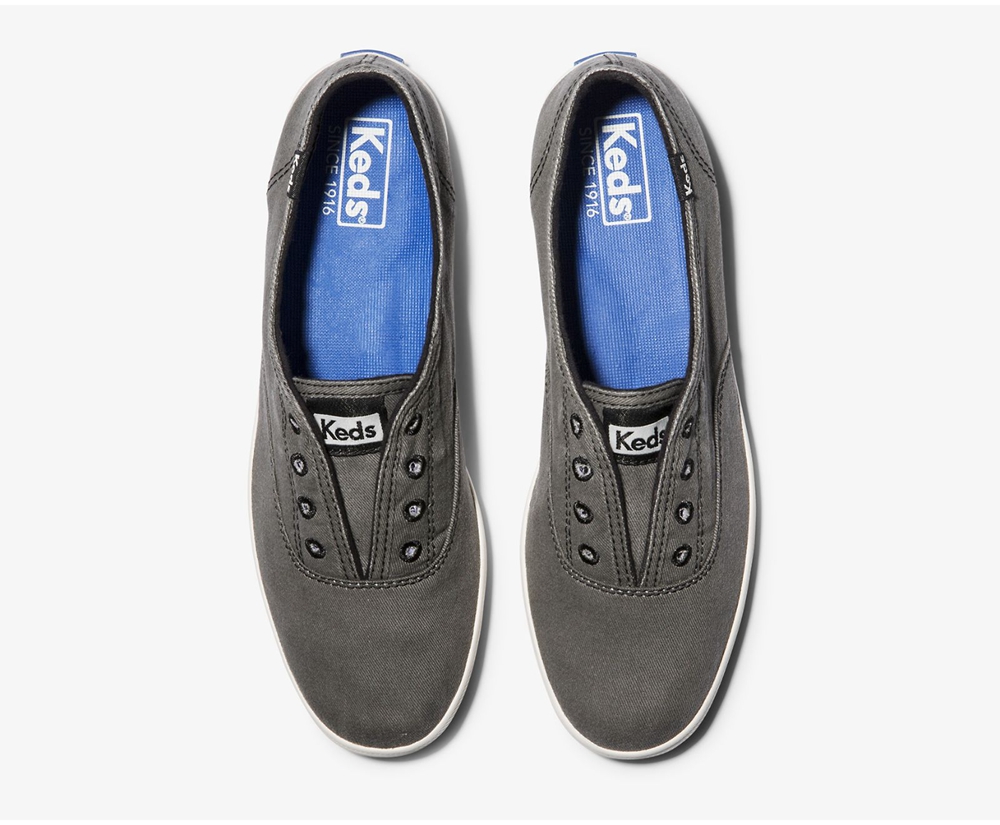 Slip Ons Keds Mujer Gris Oscuro - Chillax Seasonal Washable - 149-GCFHJA